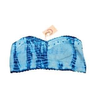 NEW NWT Women's Raga Tie Dye Blue Sequins Bandeau Top | Size Small